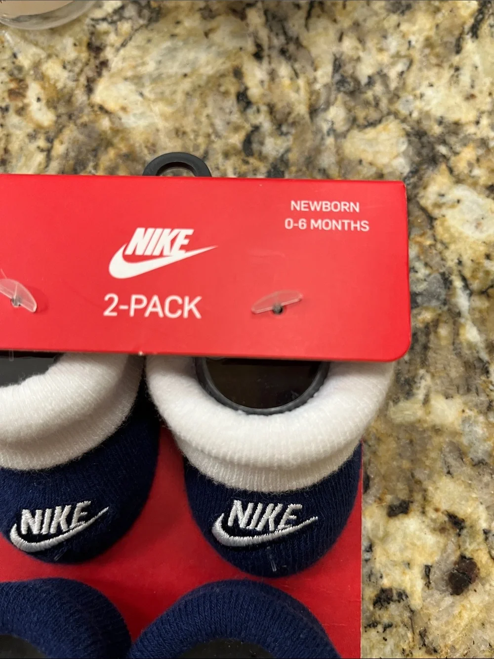 Nike Newborn 2-Pack Navy, Gray & White Baby Socks